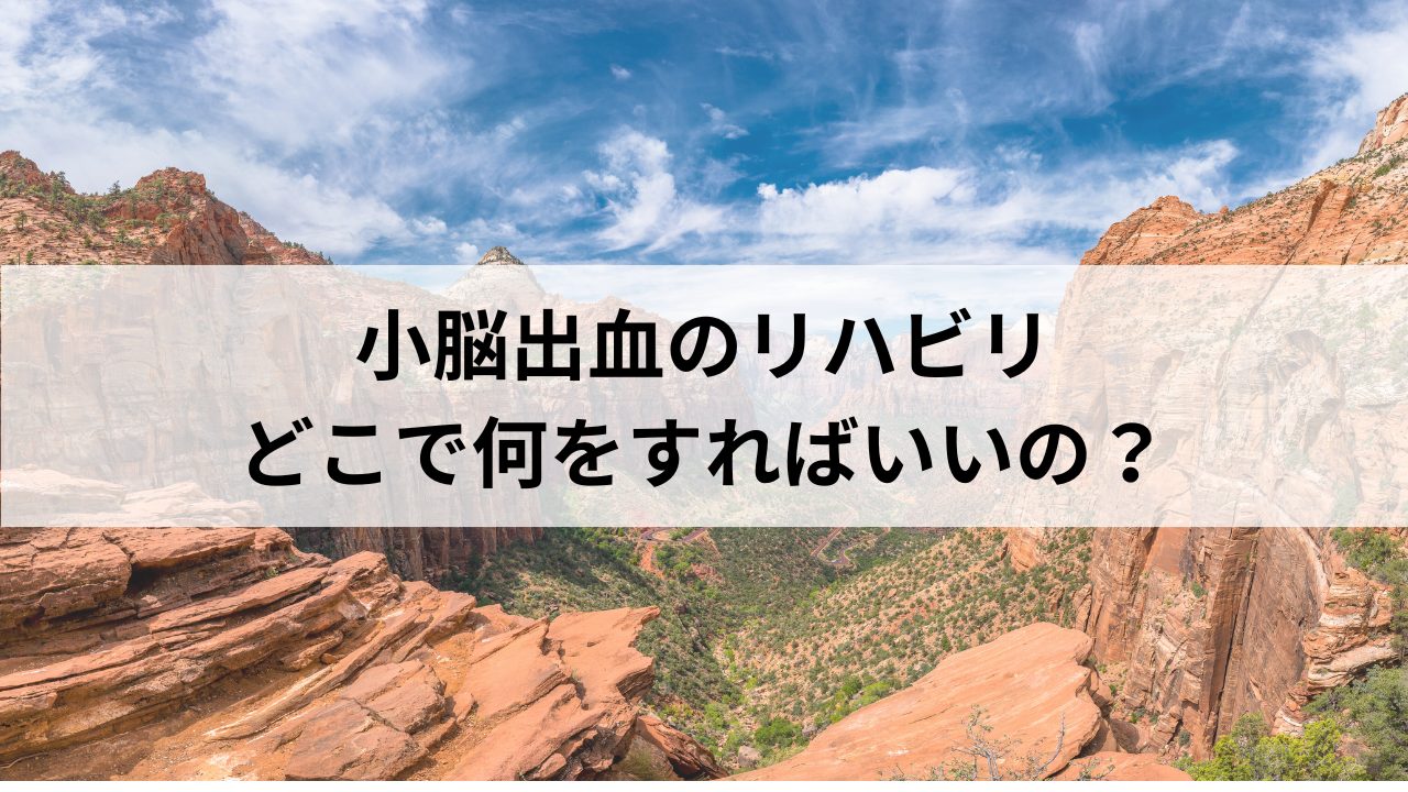 小脳出血のリハビリどこで何をすればいいの？